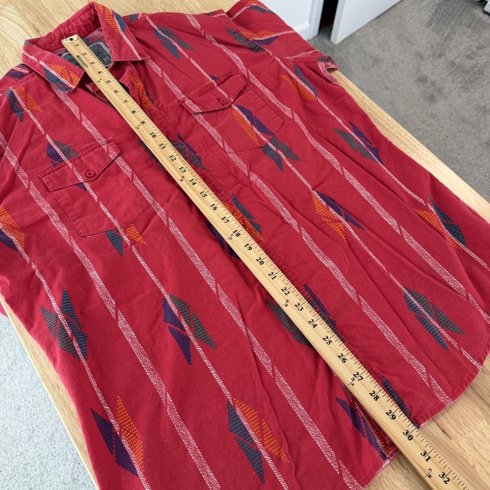 Vintage American Hero Shirt Mens‎ L Button Down Western Cowboy Aztec Rodeo Red - Picture 6 of 9